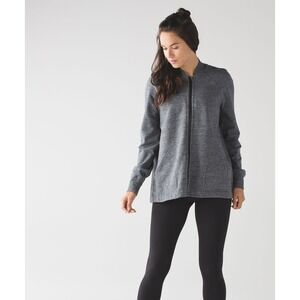 Lululemon Pleat To Street Bomber Jacket Heathered Gray Women's Size 10 H11148